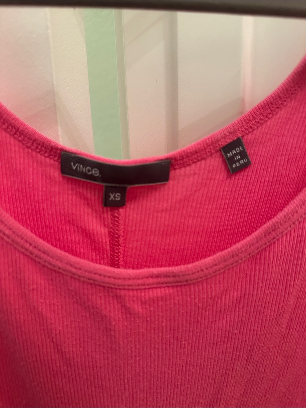 Vince Hot Pink Ribbed Tank Top - Picture 2 of 3